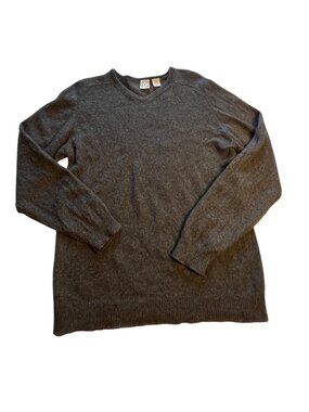 Field Gear 100% Cashmere Mens S Heather Charcoal gray V-Neck Pullover Sweater
